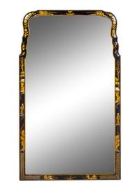 A Queen Anne Style Japanned Pier Mirror