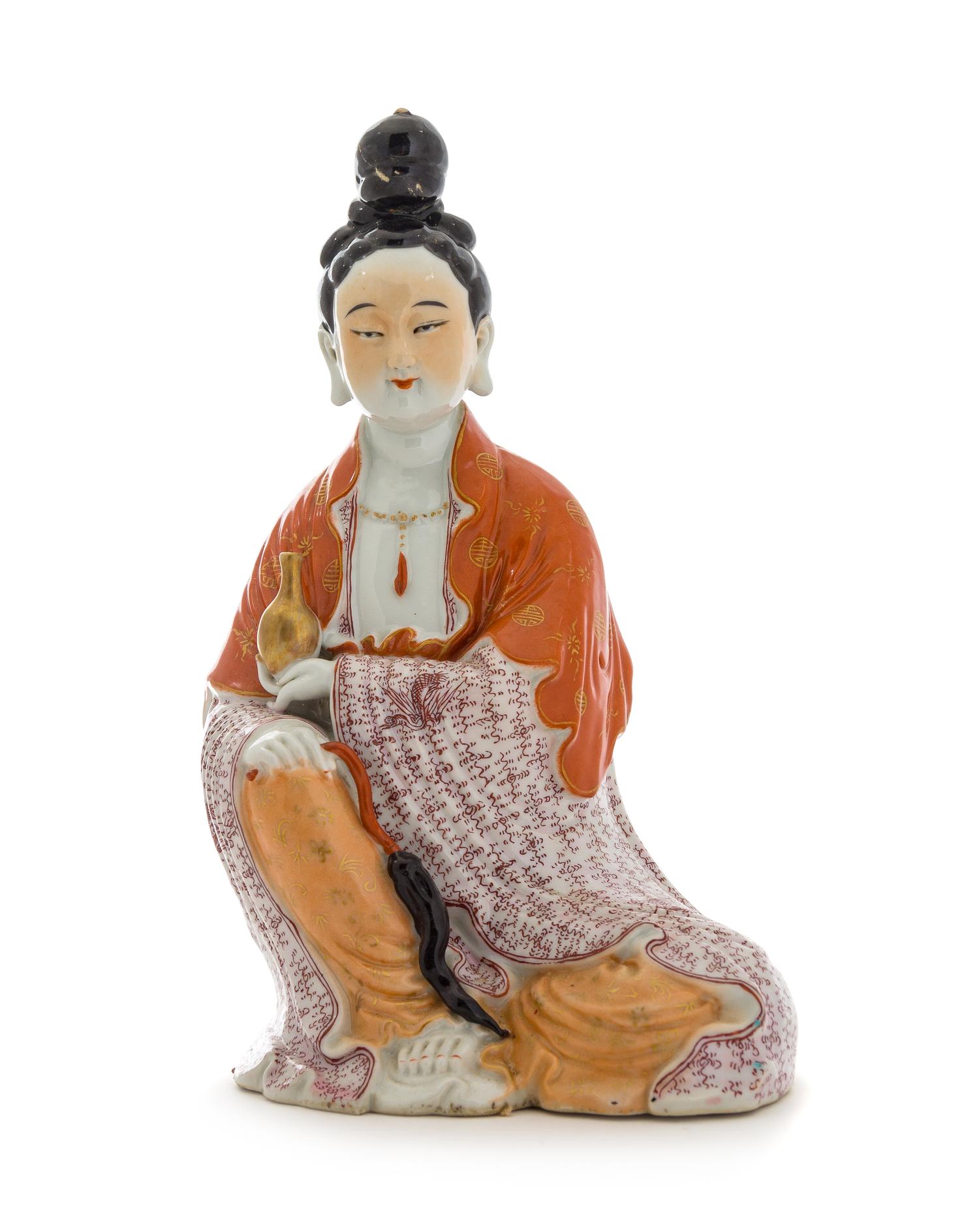 A Famille Rose Figure of Guanyin Height 10 inches. — EARLY 20TH CENTURY