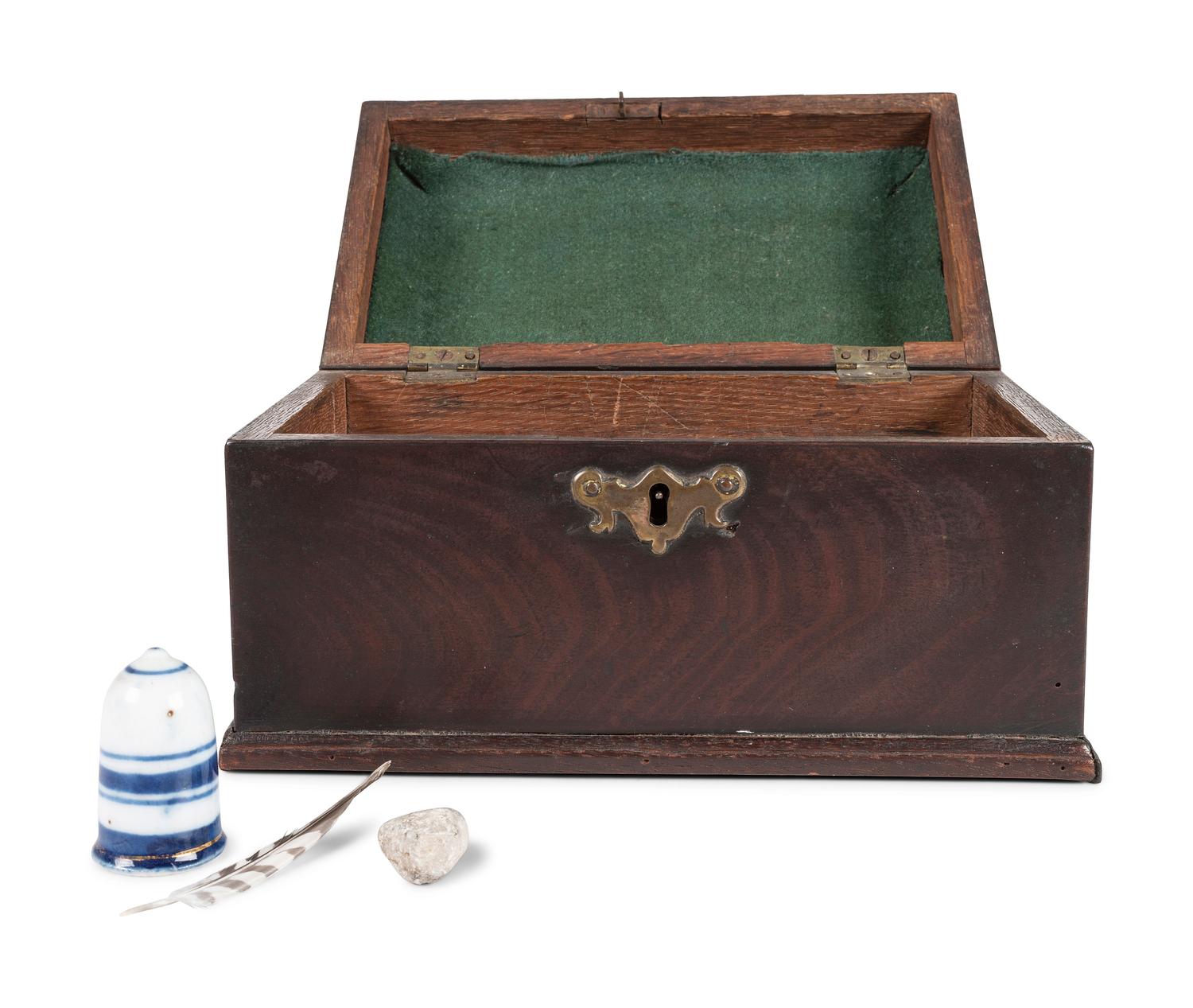A George III Brass Mounted Mahogany Tea Caddy