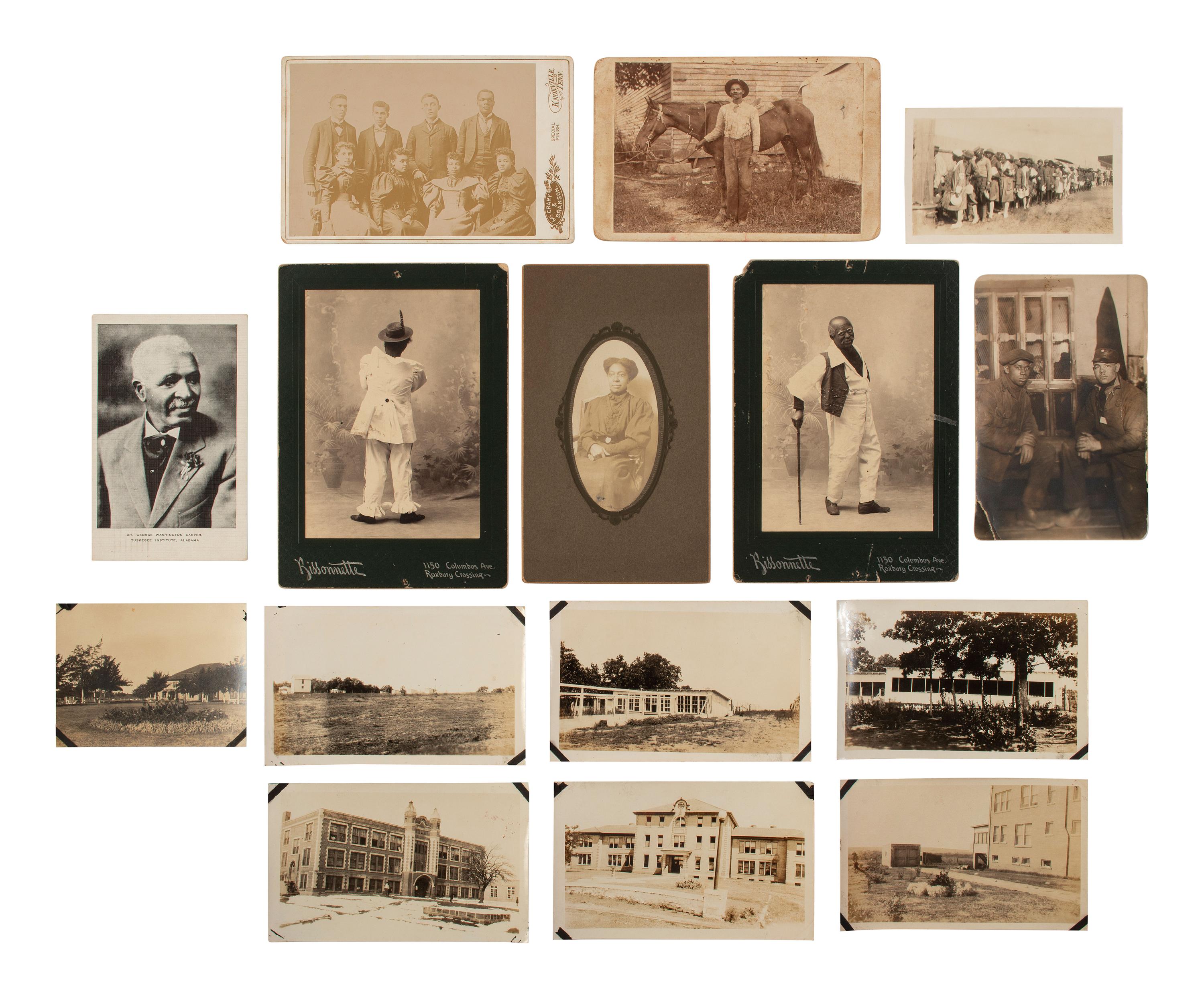 [EARLY PHOTOGRAPHY]. A large collection of assorted photographs of African American vernacular subjects.