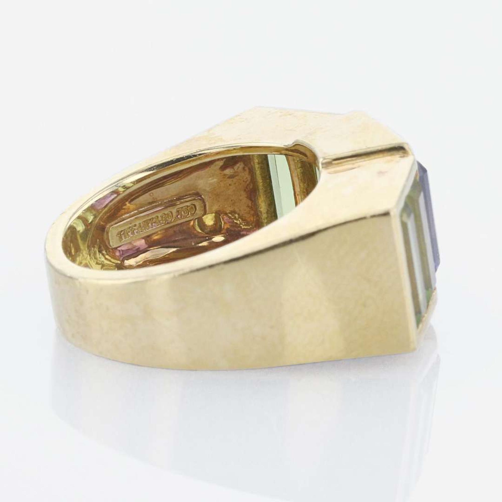 Tiffany & Co. Paloma Picasso 18K Yellow Gold, Amethyst, and Tourmaline Ring