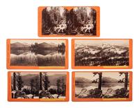 [WESTERN AMERICANA]. HART & BIERSTADT, photographers. A group of 7 stereoviews, incl. railroad and landscape scenes.