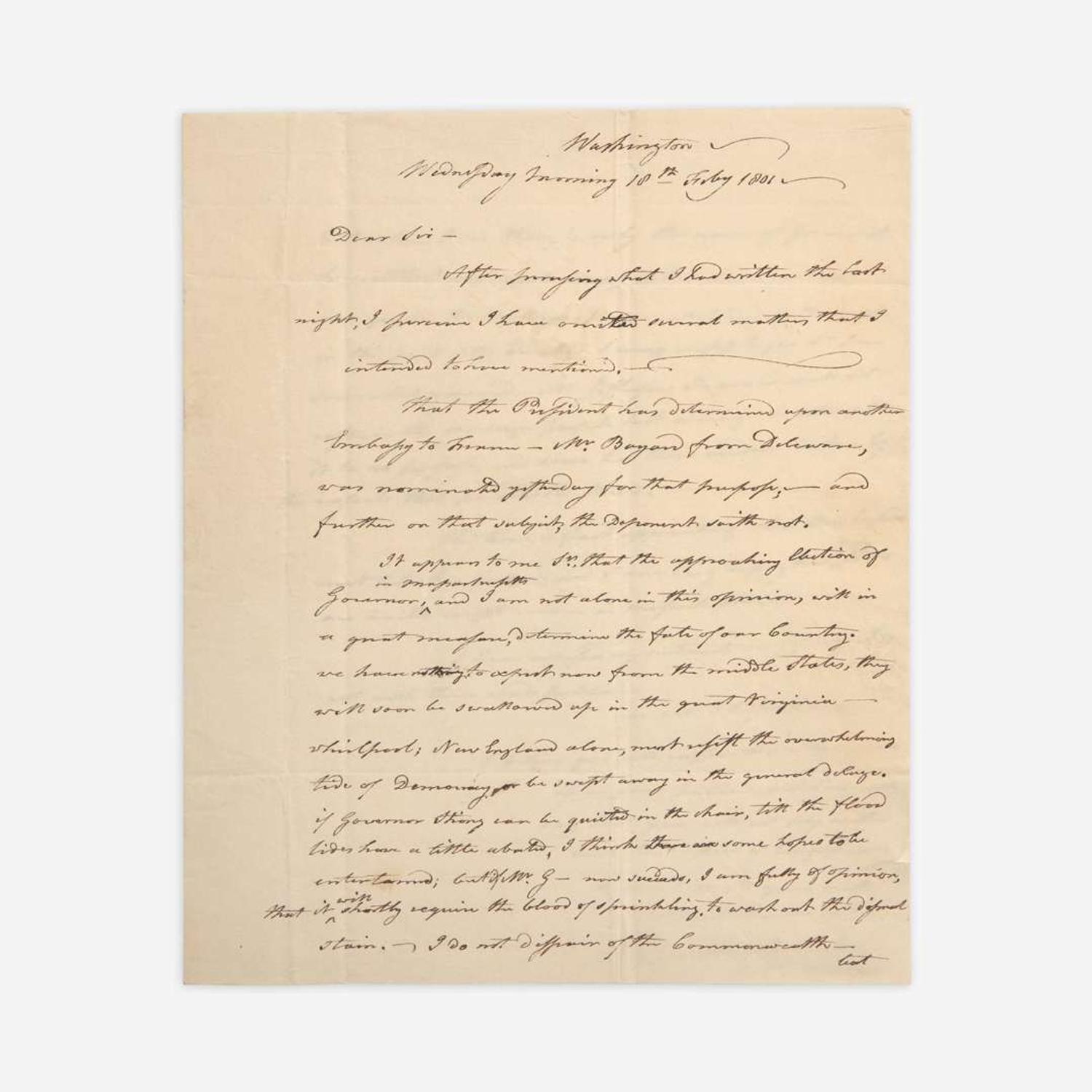 [Jefferson, Thomas] Mattoon, Ebenezer Group of 3 Autograph Letters, signed