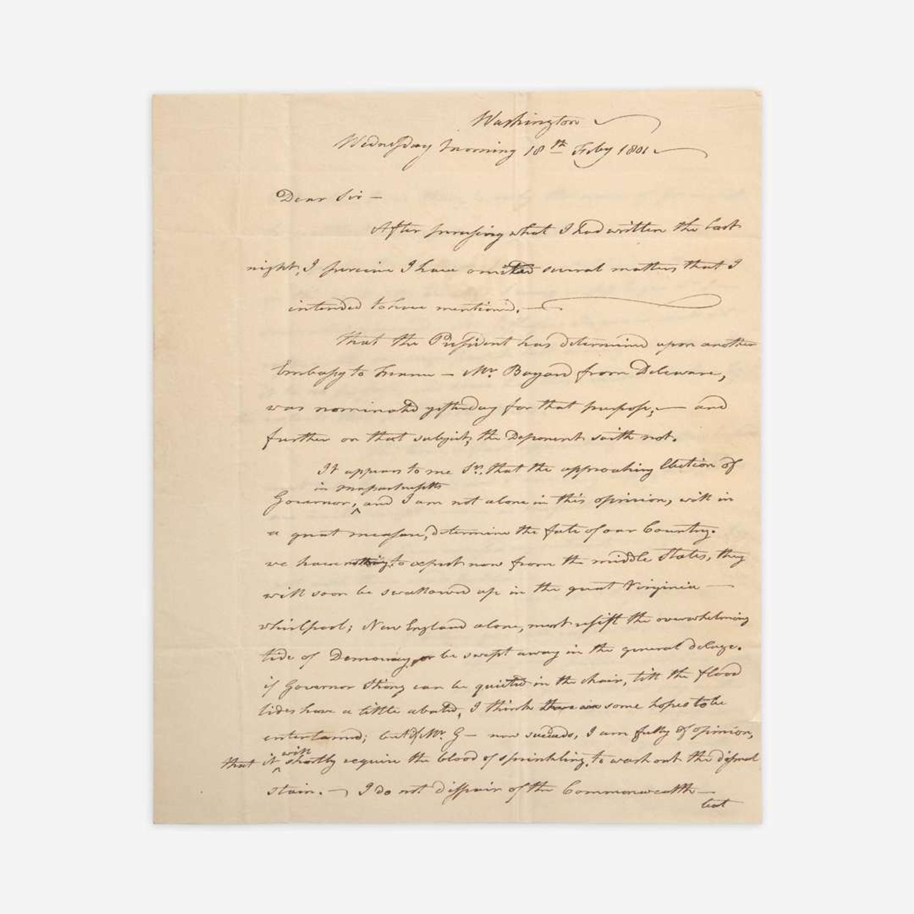 [Jefferson, Thomas] Mattoon, Ebenezer Group of 3 Autograph Letters, signed