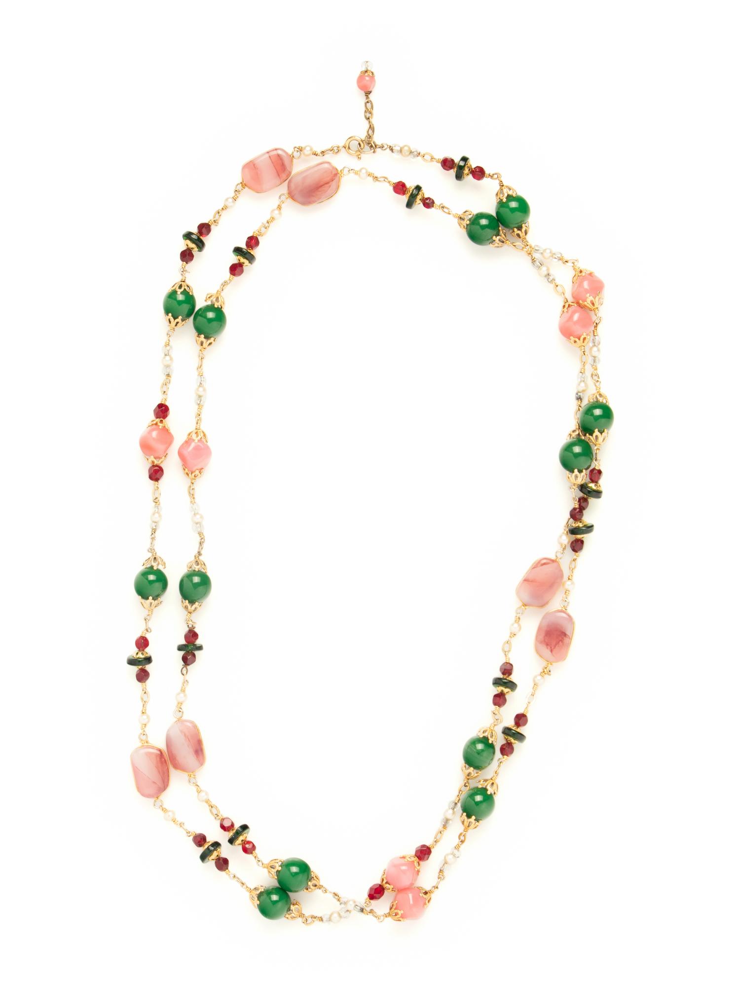 Couture Sautoir Necklace Attributed to Chanel by Robert Goossens, 1954-74