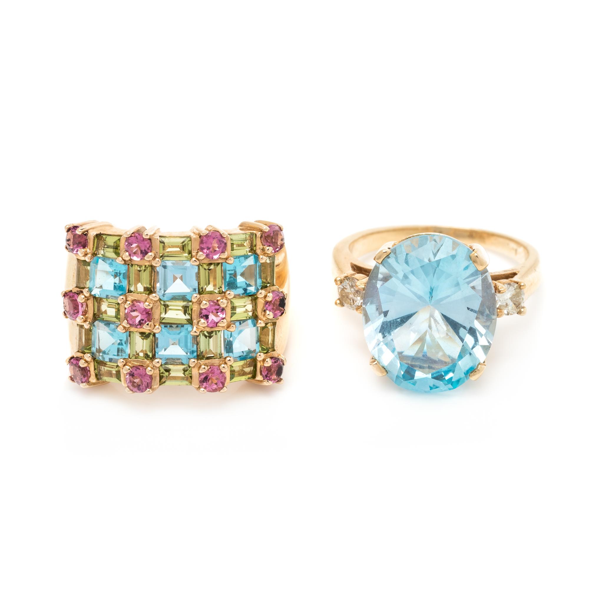 COLLECTION OF BLUE TOPAZ RINGS