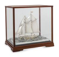 A Japanese Silver Model of a Yacht