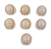 A Large Group of 1950s-60s Kansas City Athletics Team Signed Autograph Baseballs,
