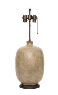 A Contemporary Pottery Table Lamp Height 26 inches. — 20TH CENTURY