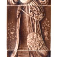 A Three Piece Glazed Ceramic Tile Set by Hamilton Tile Works 6" W x 1" D x 18" H — United States, 19th Century