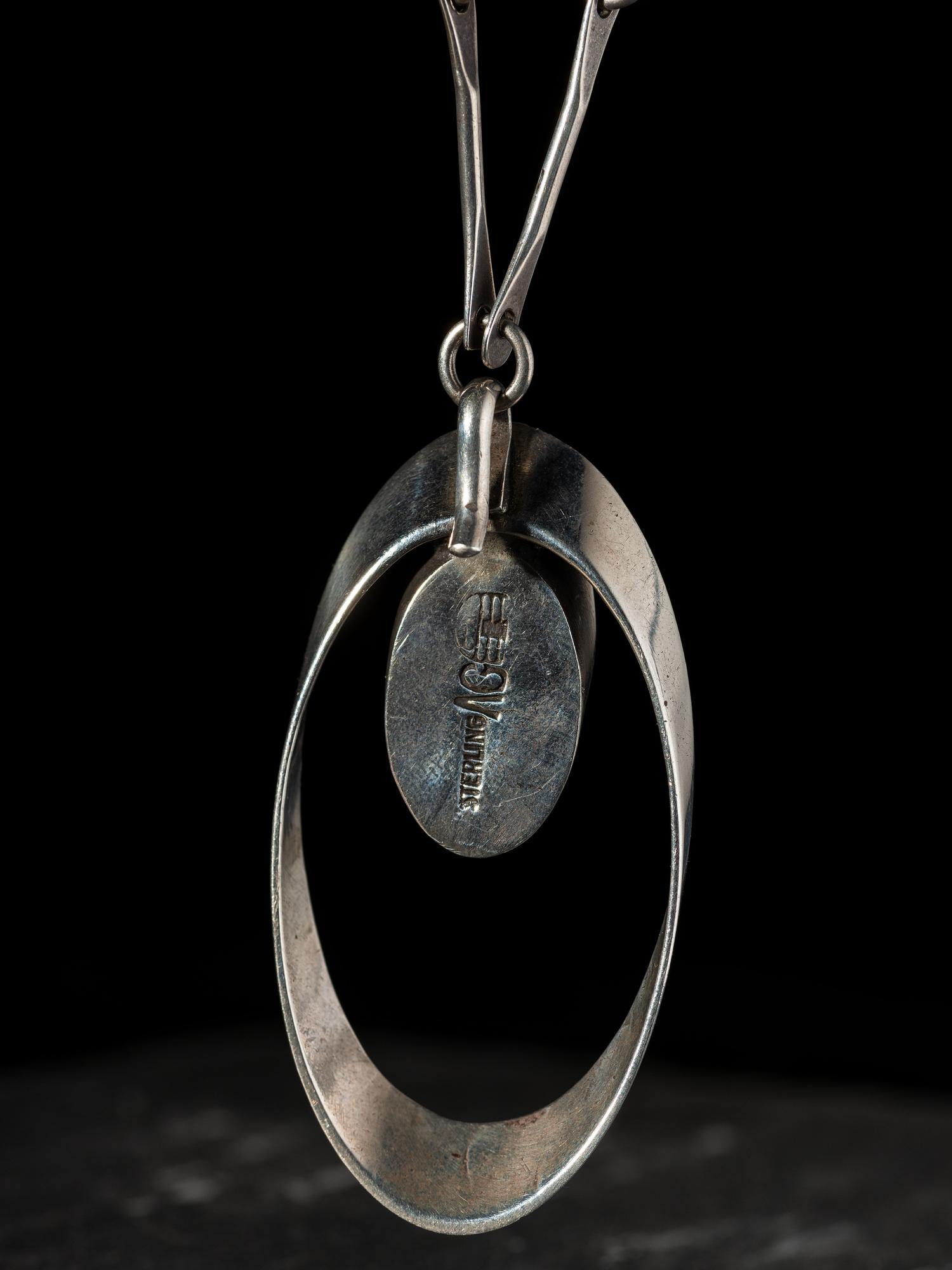 Navajo Sterling Silver and Ironwood Necklace