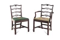 A Set of Six George III Style Mahogany Dining Chairs
