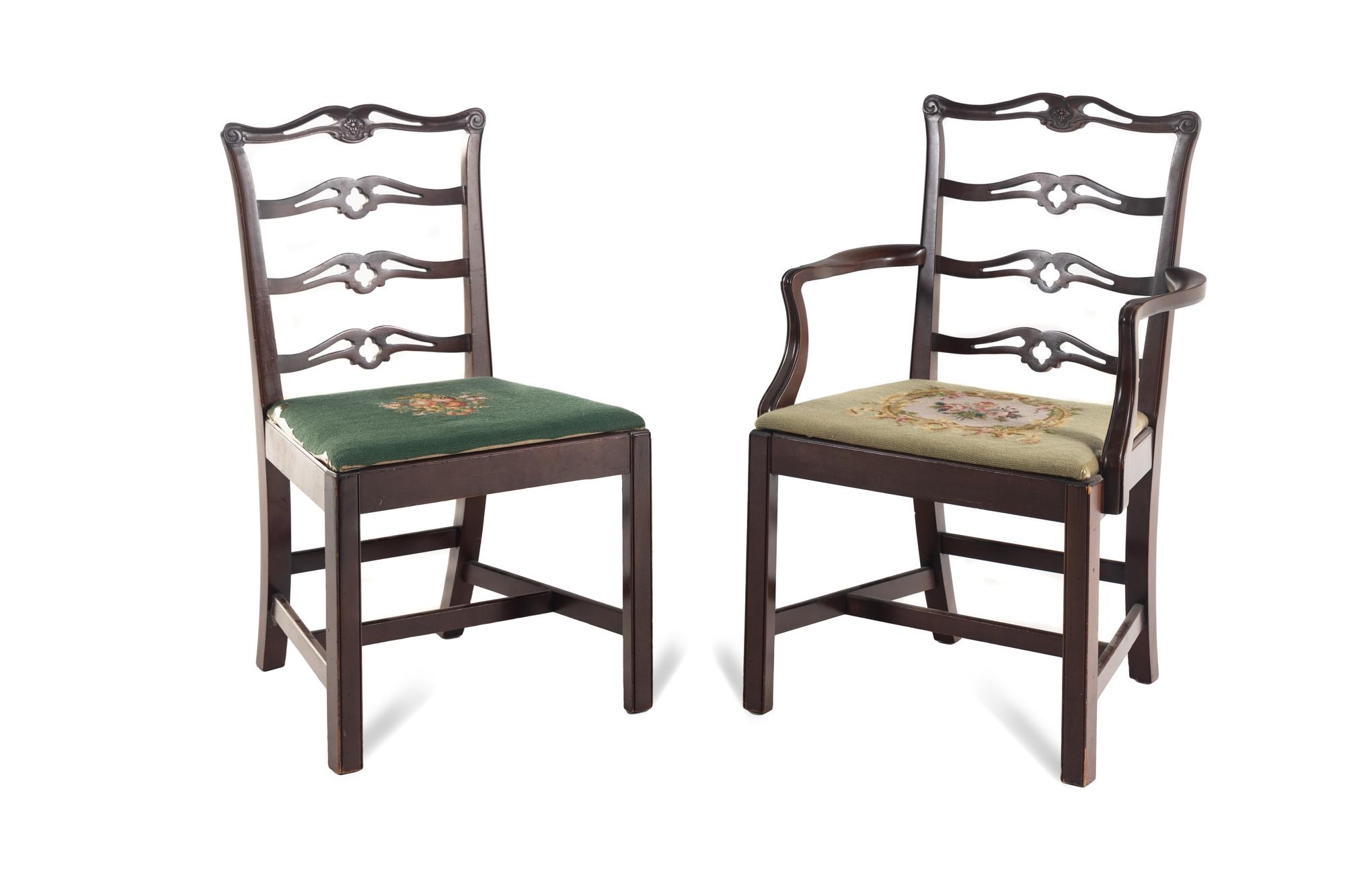 A Set of Six George III Style Mahogany Dining Chairs