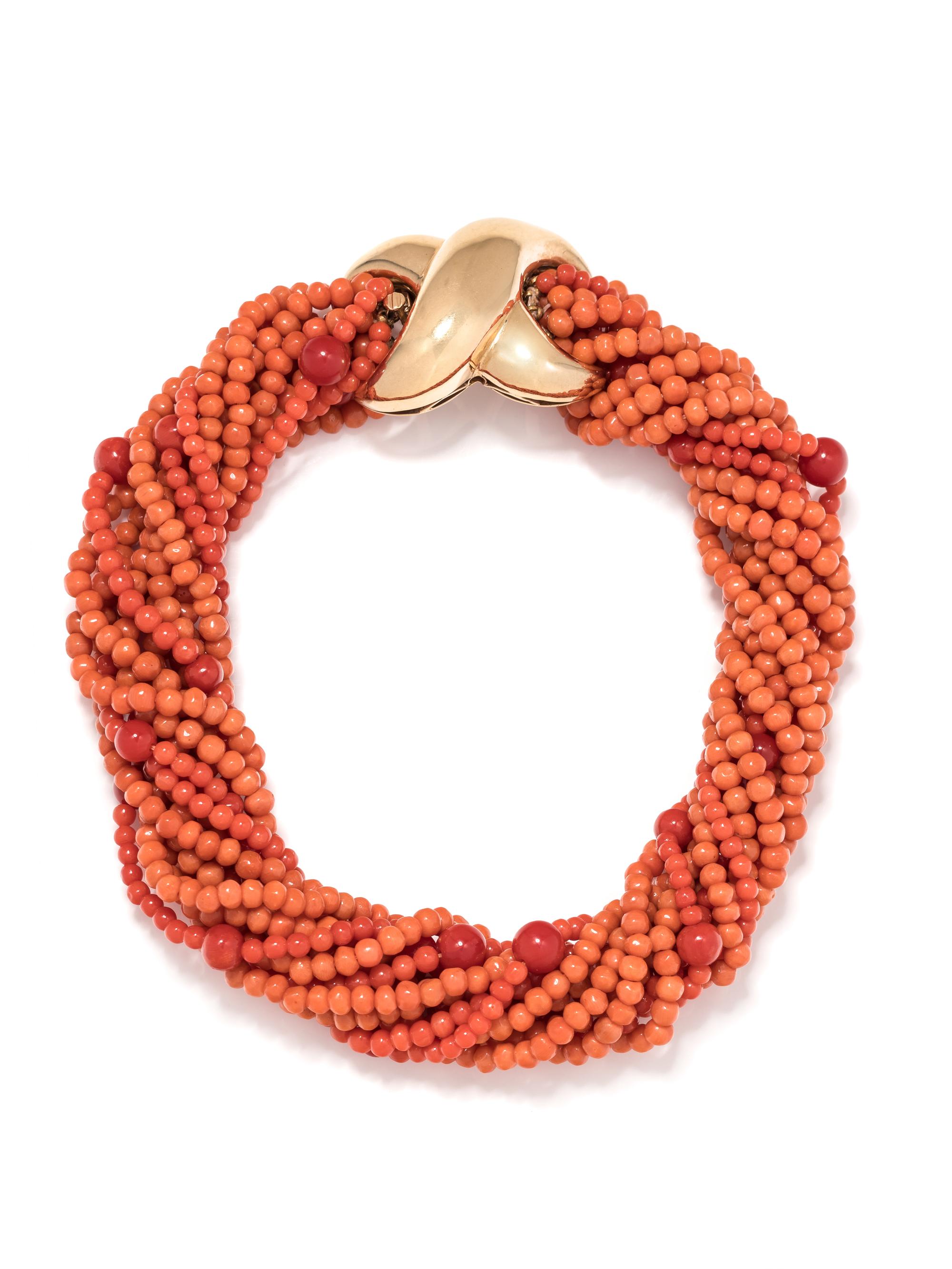 CORAL TORSADE NECKLACE