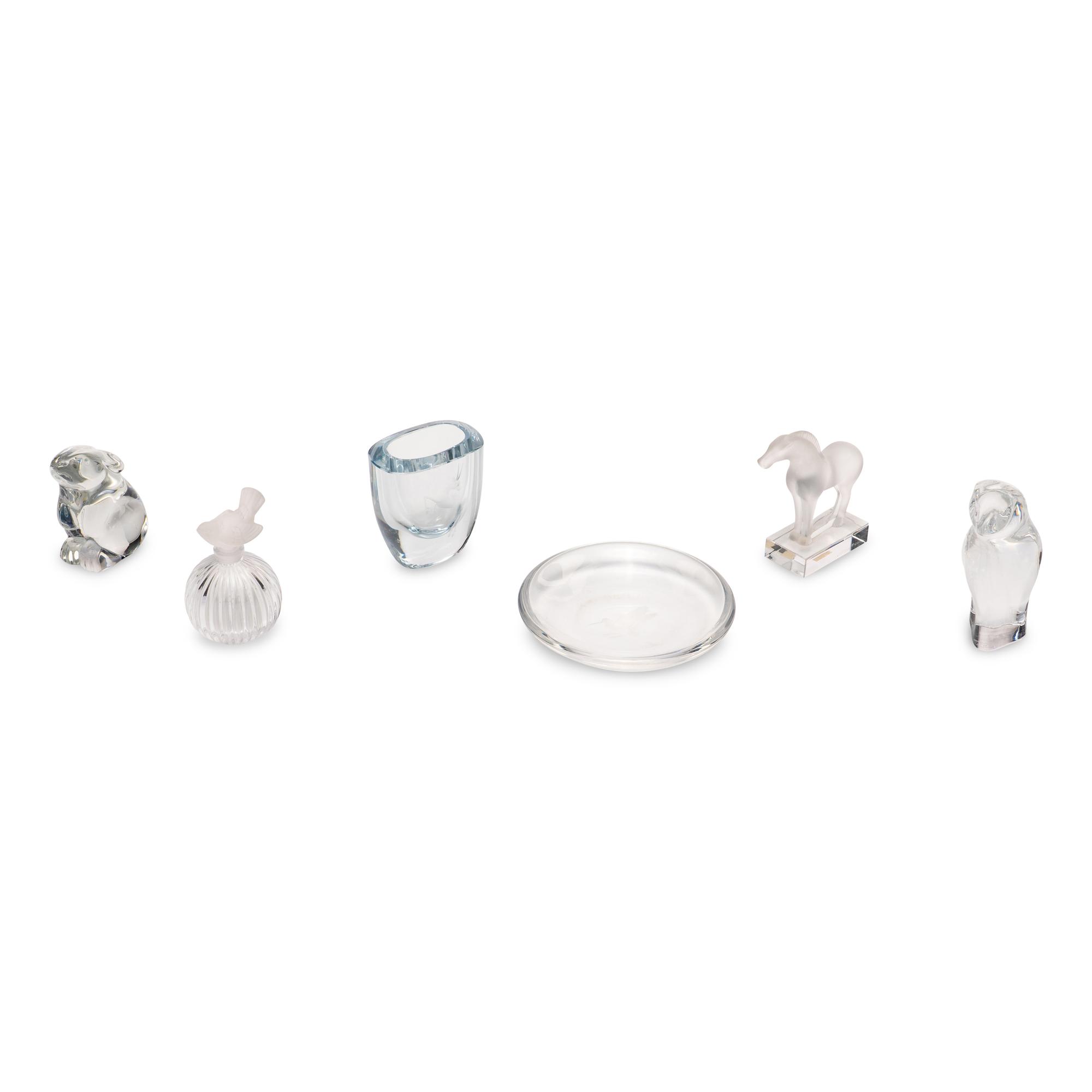 Six Glass Articles with Animal Decoration