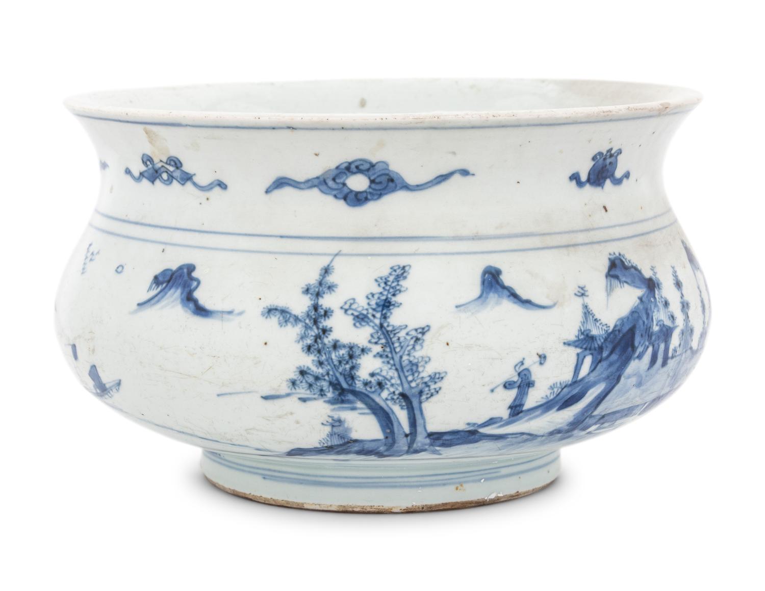 A Chinese Blue and White Porcelain Incense Burner