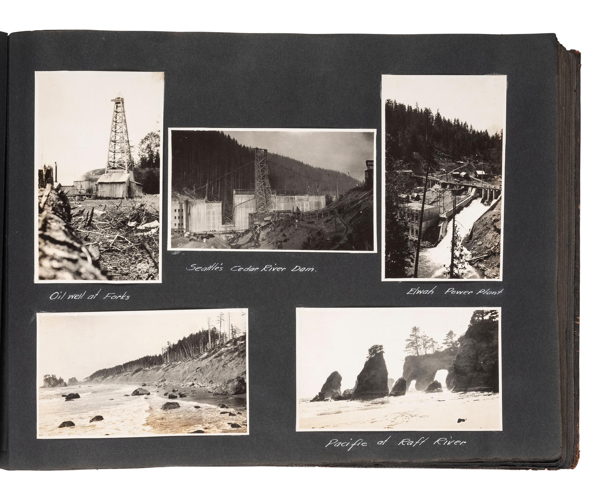[NATIVE AMERICANS] -- [WESTERN AMERICANA & CANADA]. Album containing photographs of Native American subjects and scenic views of the Western United States and Canada. Ca 1910s.
