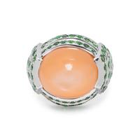 BOUCHERON, CAT'S EYE QUARTZ AND DEMANTOID GARNET RING