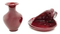 Two Rookwood Production Pottery Articles Width of first 7 3/4 inches. — TRAY DATED 1949