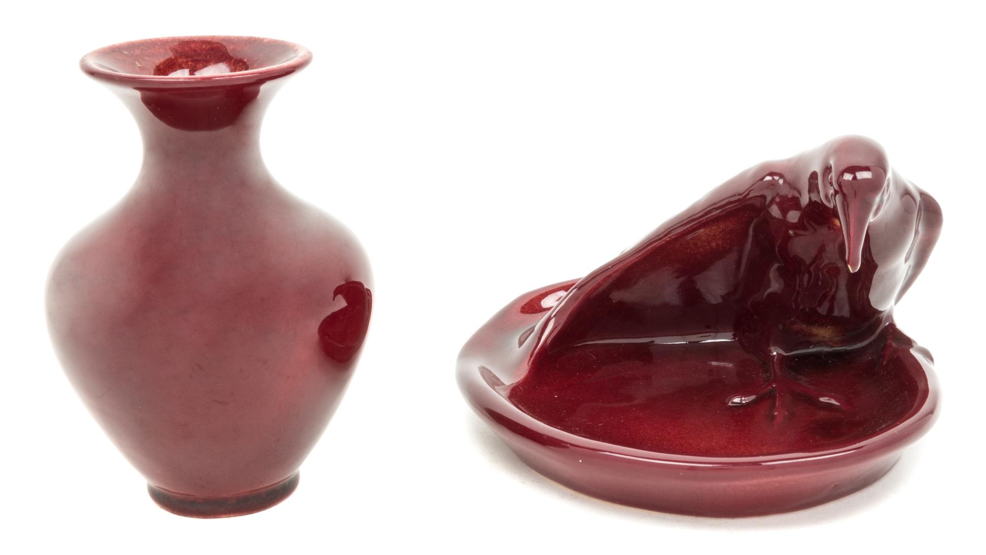 Two Rookwood Production Pottery Articles Width of first 7 3/4 inches. — TRAY DATED 1949