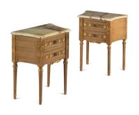 A Pair of Louis XVI Style Onyx-Top Side Tables