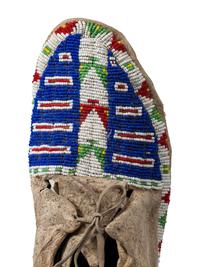 Northern Plains Beaded Hide Moccasins