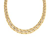 YELLOW GOLD GRADUATED LINK CHAIN NECKLACE