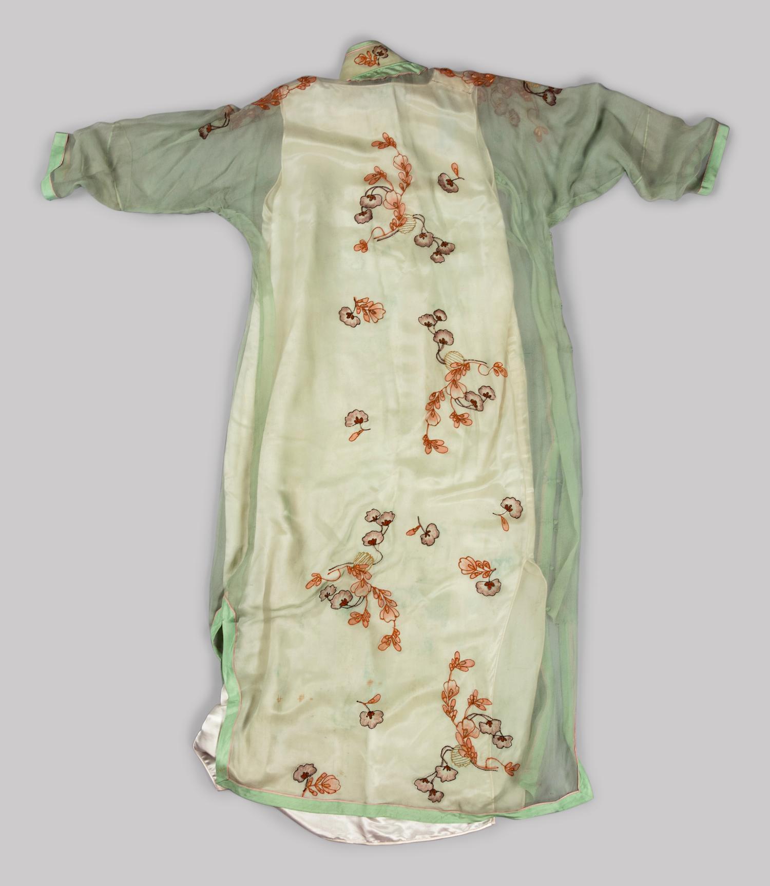 Three Chinese Embroidered Silk Ladies' Cheongsam, Qipao
