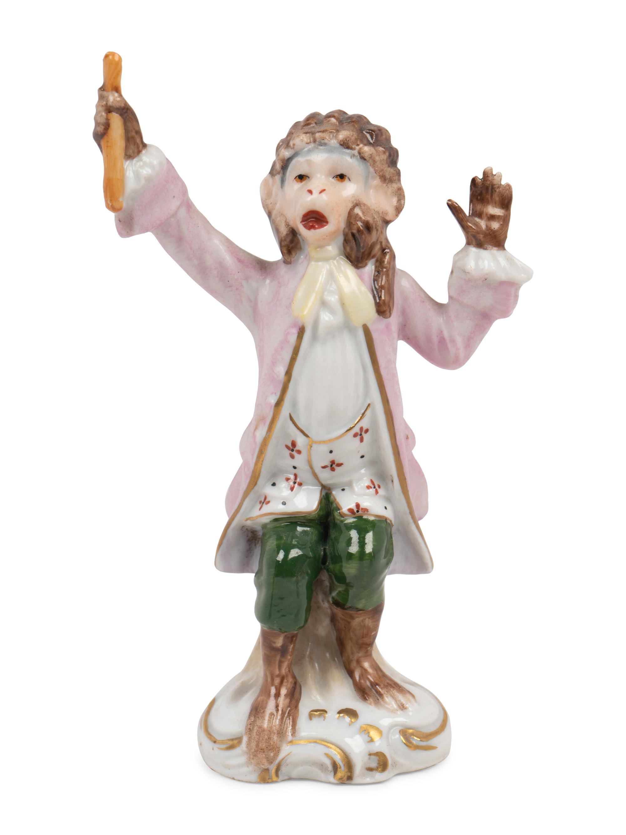 A German Porcelain Twelve-Piece Monkey Band