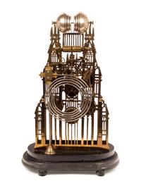 An English Brass and Steel Cathedral Skeleton Clock