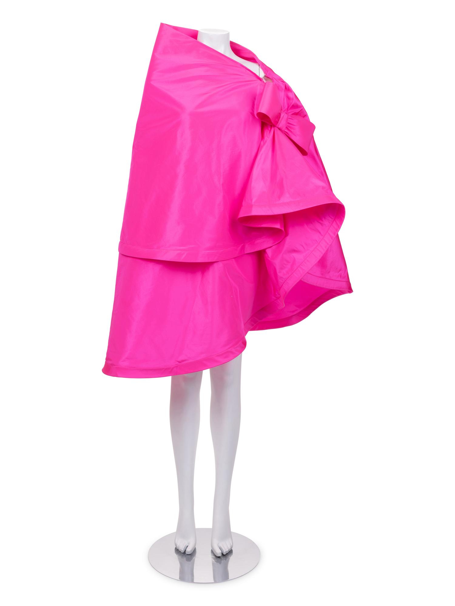 Unlabeled Haute Couture Tiered Cape with Bow, Attributed to Pierre Cardin, 1980s