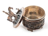 Award Winning Sterling Silver Storyteller Lidded Box, with 14K Gold Accents