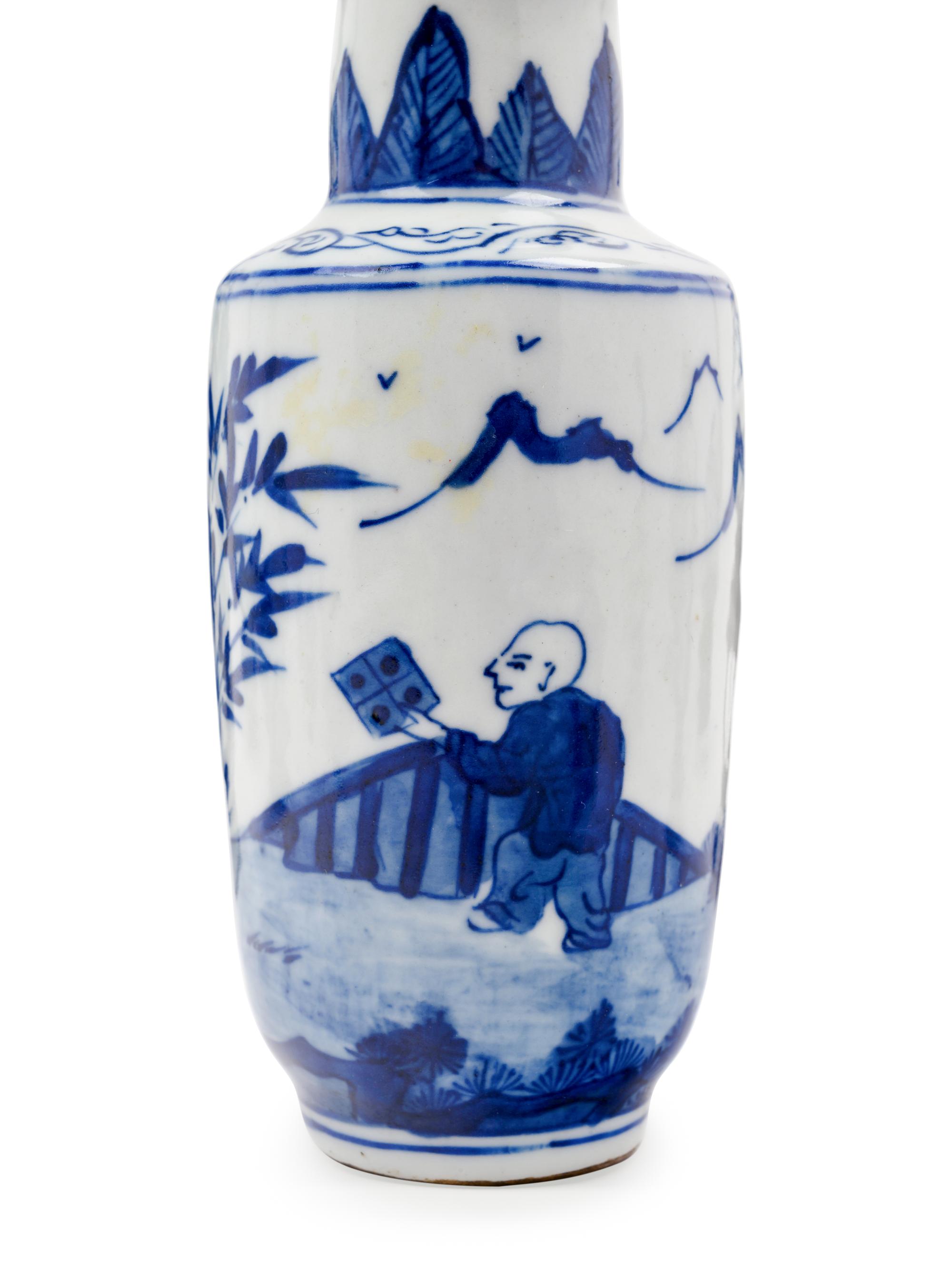 Twenty Small Blue and White Porcelain Vessels