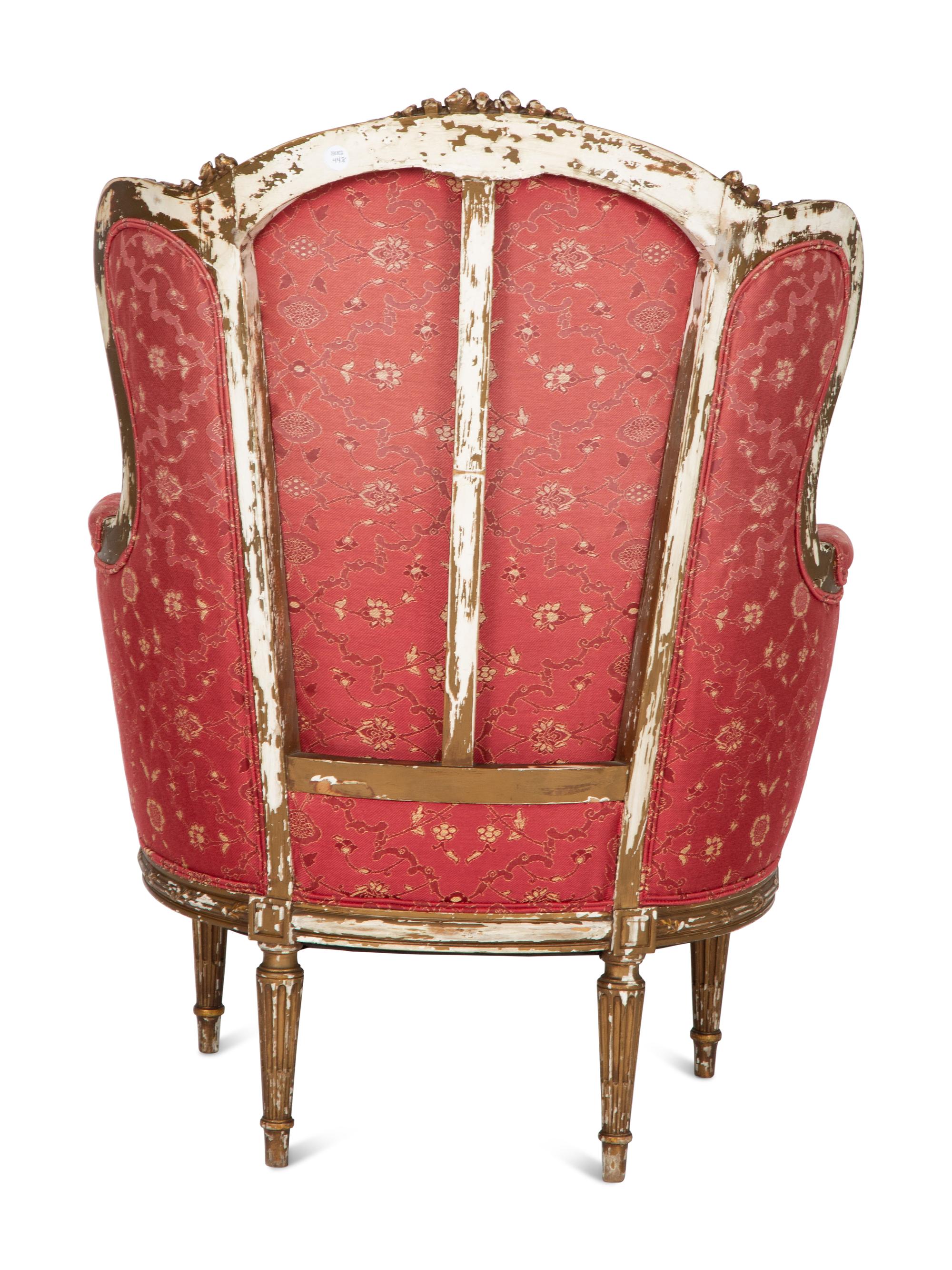 A Louis XVI Style Painted Bergère