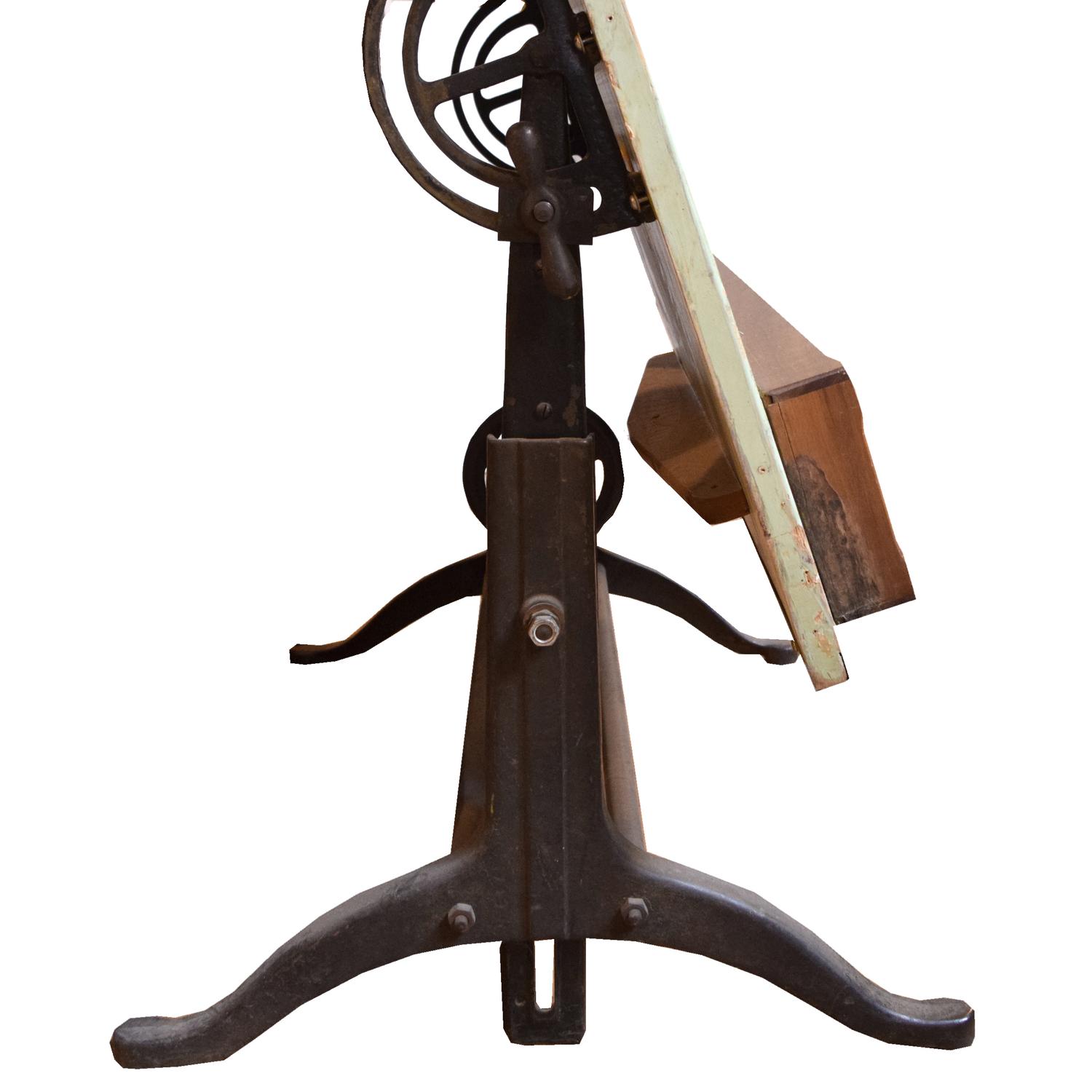 An Iron and Wood Architect's Table 37.5" W x 26" D x 69" H — United States, Circa 1930