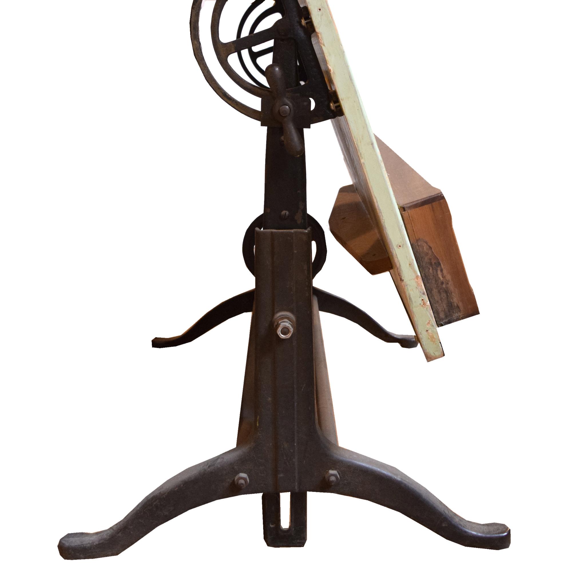 An Iron and Wood Architect's Table 37.5" W x 26" D x 69" H — United States, Circa 1930