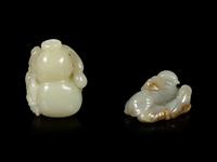 Two Chinese Jade Carvings of Boys