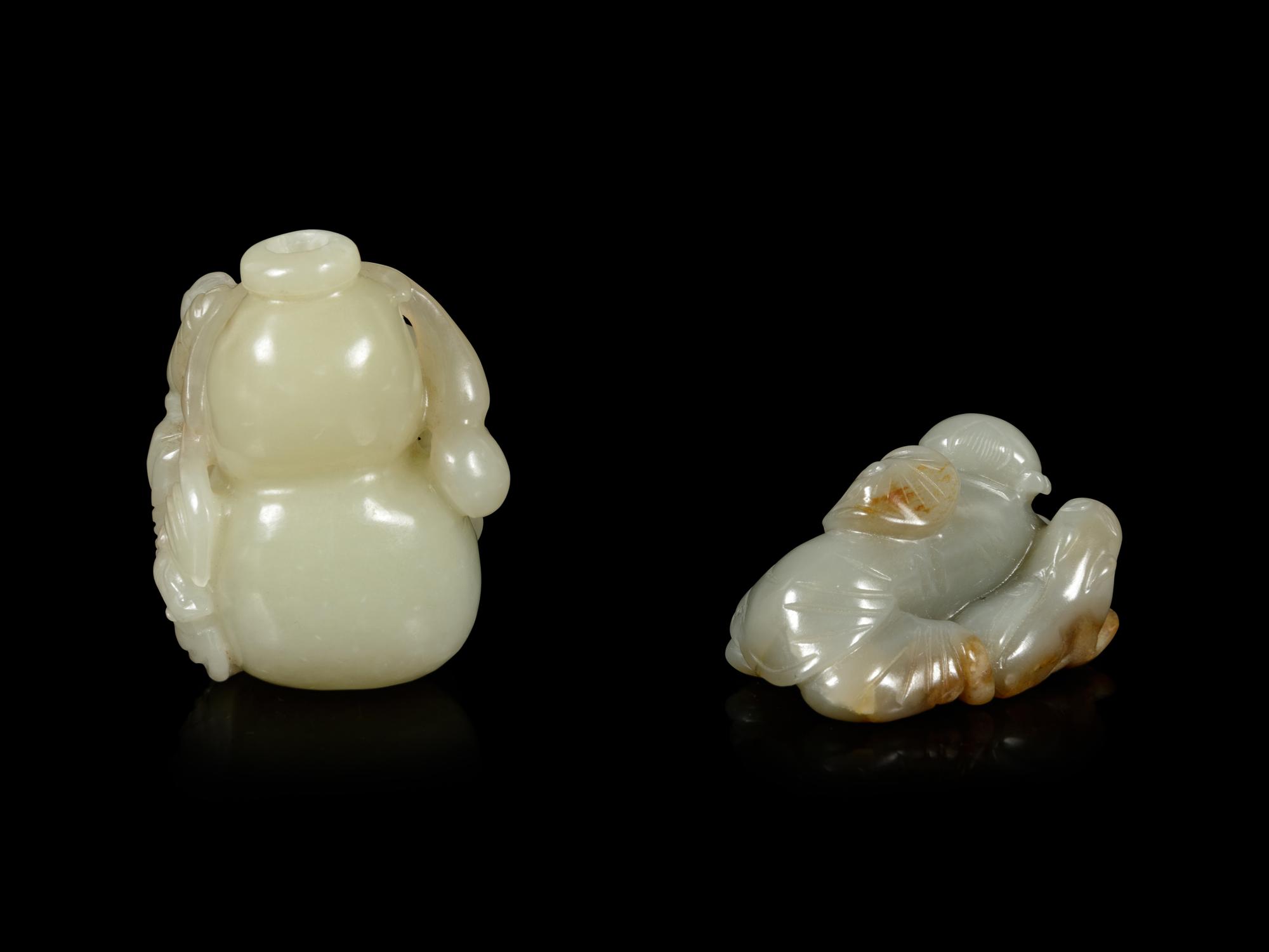 Two Chinese Jade Carvings of Boys