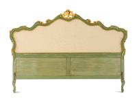 An Italian Green Painted and Parcel Gilt Headboard