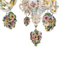 A Meissen Porcelain Nine-Light Chandelier