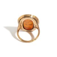 A Neoclassical Gold and Carnelian Finger Ring with a Male Portrait Head