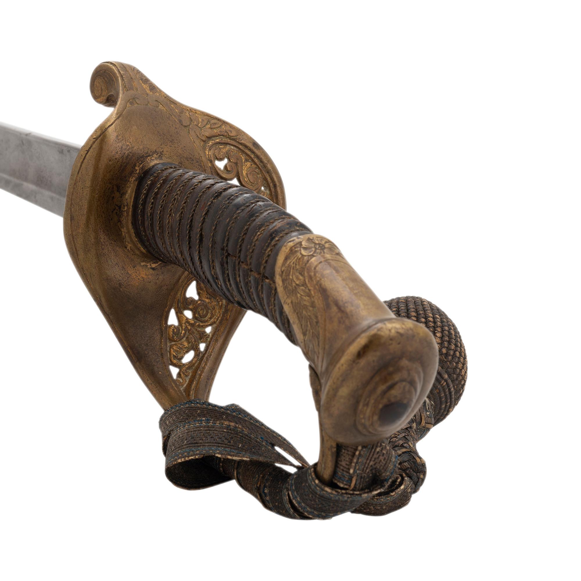 1850 Foot Officers Sword Identified to Captain Julius Ellendorf - 42nd NY and 93rd NY Infantry - WIA at Cold Harbor