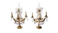 A Pair of Neoclassical Gilt Metal Four-Light Girandoles, Height 19 1/4 inches.