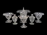 Five George III Style Cut-Glass Table Articles — EARLY 20TH CENTURY