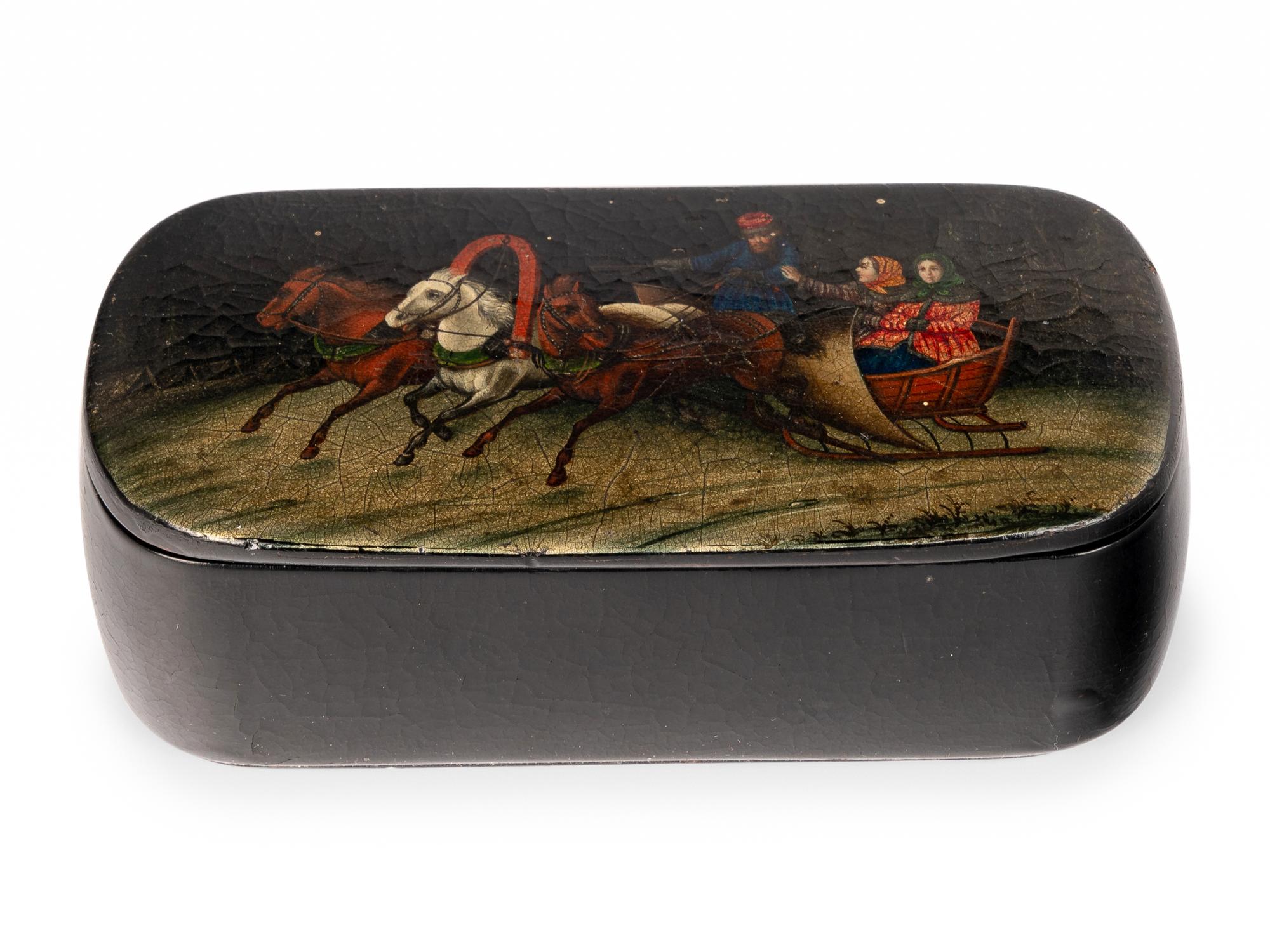 A Russian Lacquer Snuff Box