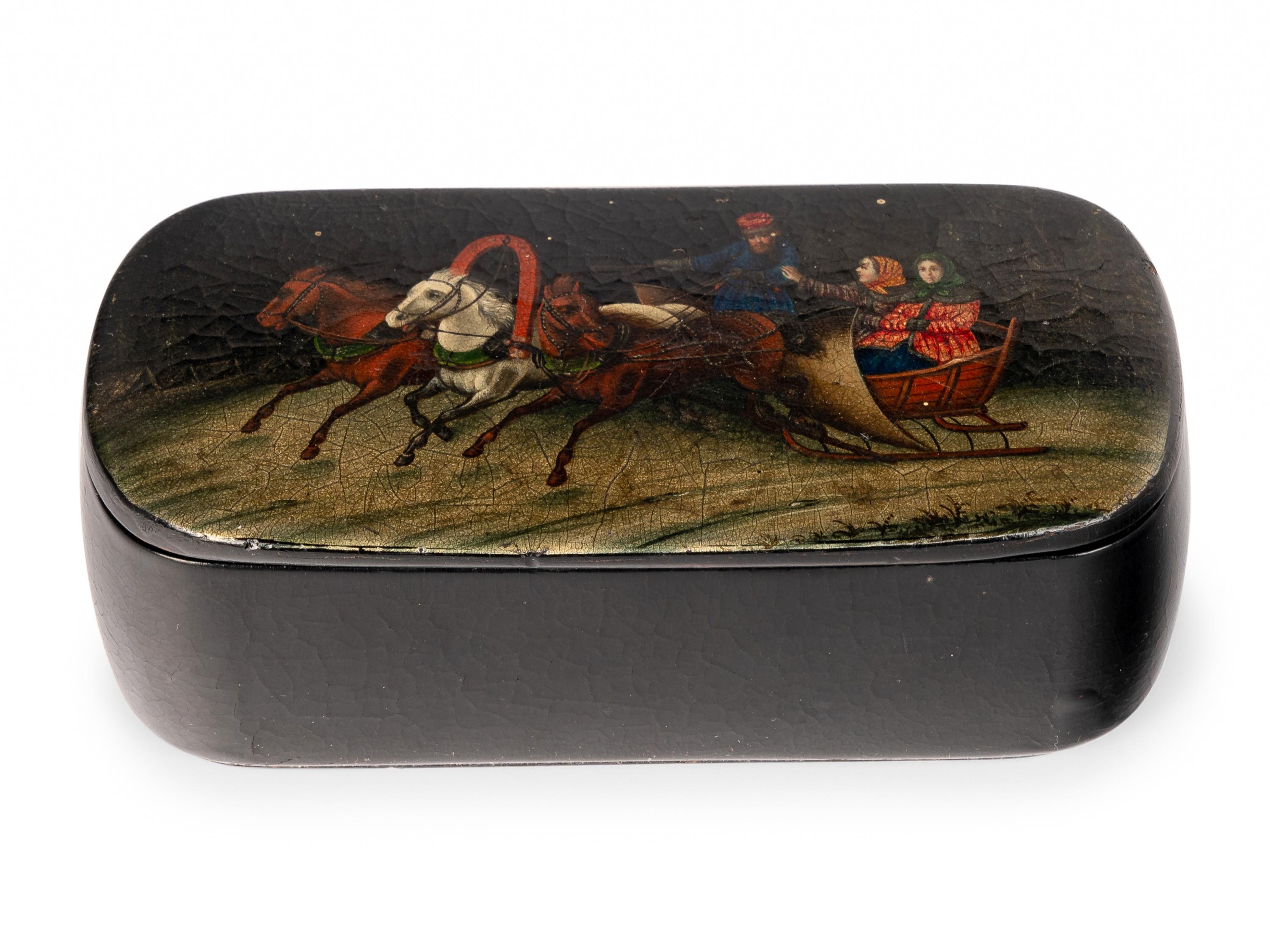 A Russian Lacquer Snuff Box