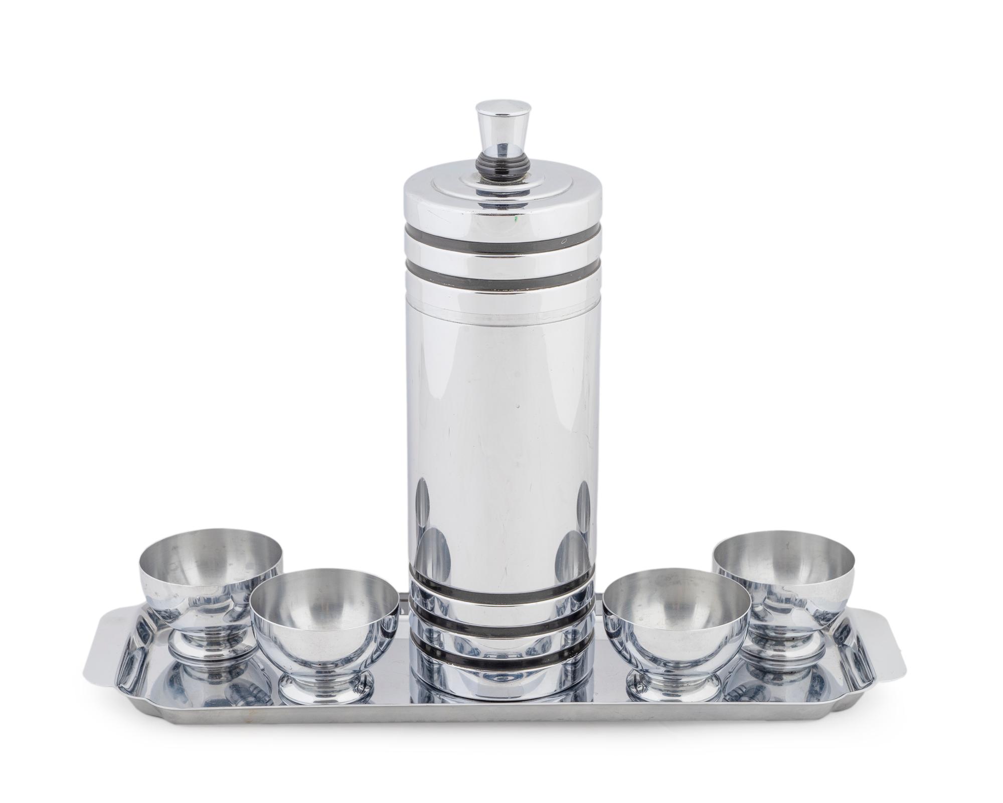 A Chase Modernist Chrome Gaiety Cocktail Set — DESIGNED BY HOWEARD REICHENBACH, CIRCA 1934