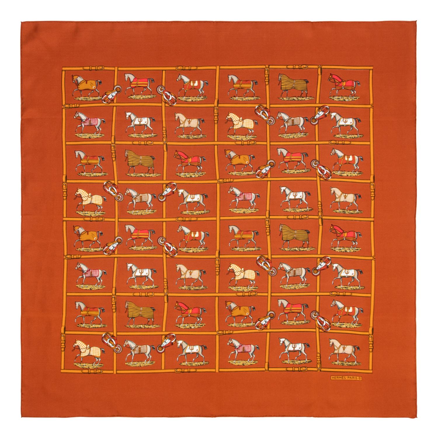 Two Designer Silk Scarves: One Gucci, One Hermès