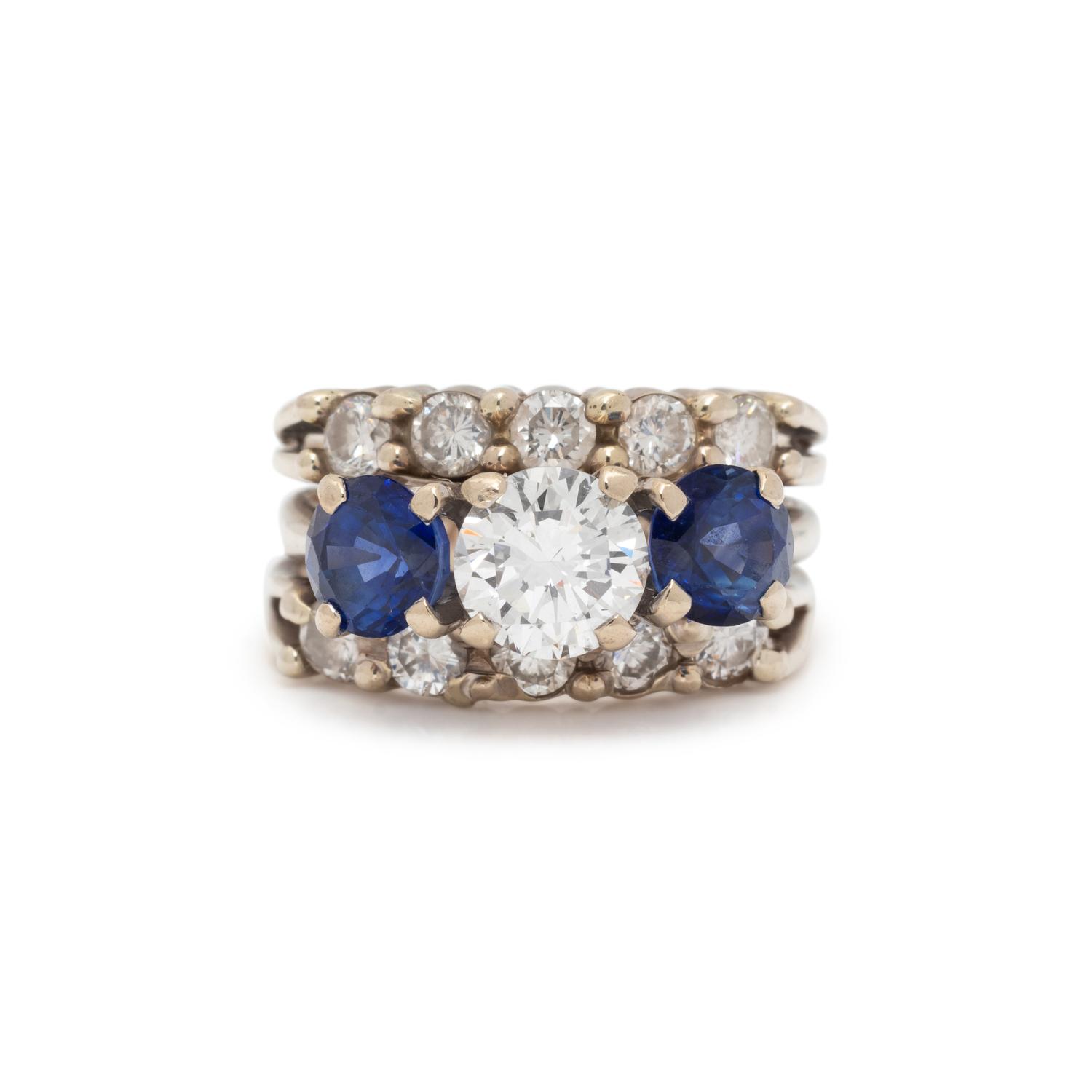 DIAMOND AND SAPPHIRE RING