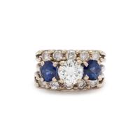 DIAMOND AND SAPPHIRE RING